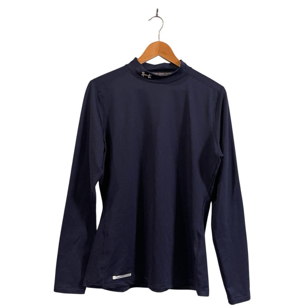 Under Armor Women’s Navy Mock Neck Cold Gear Base Layer Top XL NWT
